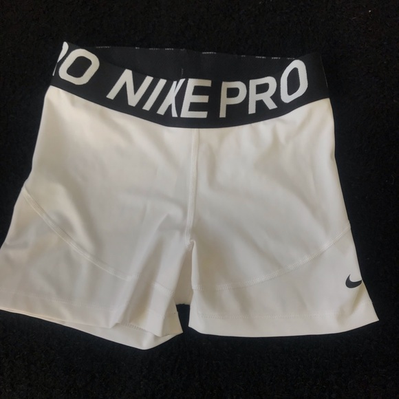 white nike pro shorts